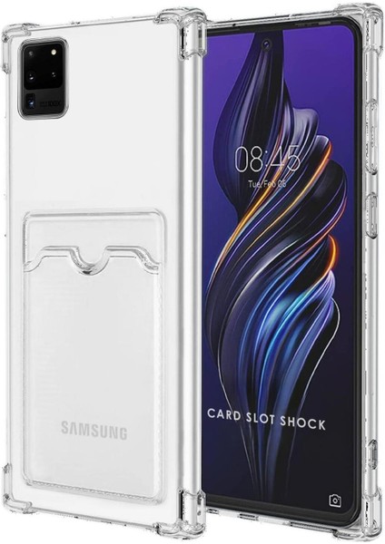 Samsung Galaxy S20 Ultra Kılıf Darbe Emici Köşe Korumalı Kartlıklı Cüzdanlı Silikon Kapak