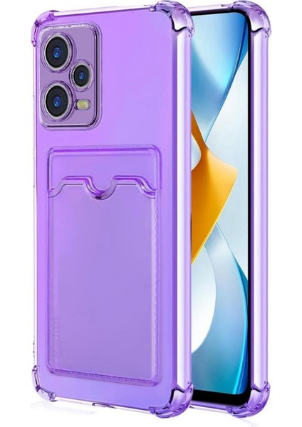 Redmi Note 12 5G Kılıf Darbe Emici Köşe Korumalı Kartlıklı Cüzdanlı Silikon Kapak