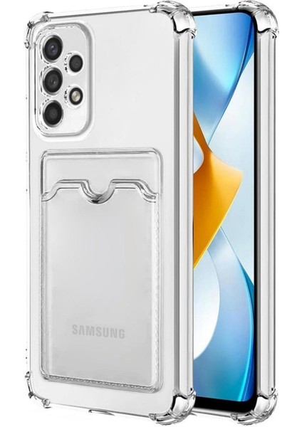 Samsung Galaxy A73 Kılıf Darbe Emici Köşe Korumalı Kartlıklı Cüzdanlı Silikon Kapak