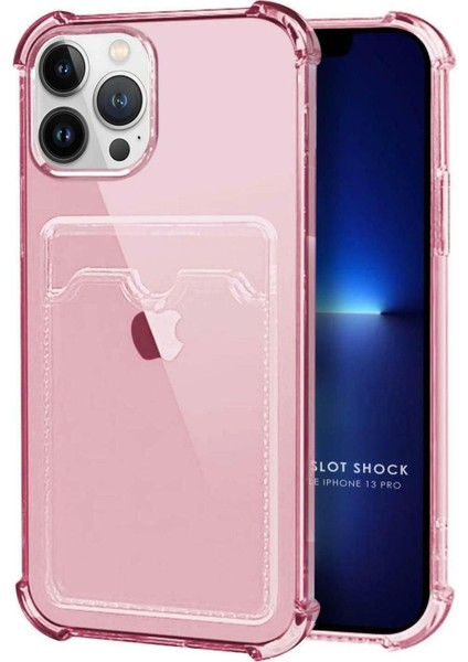 Apple iPhone 13 Pro Kılıf Darbe Emici Köşe Korumalı Kartlıklı Cüzdanlı Silikon Kapak