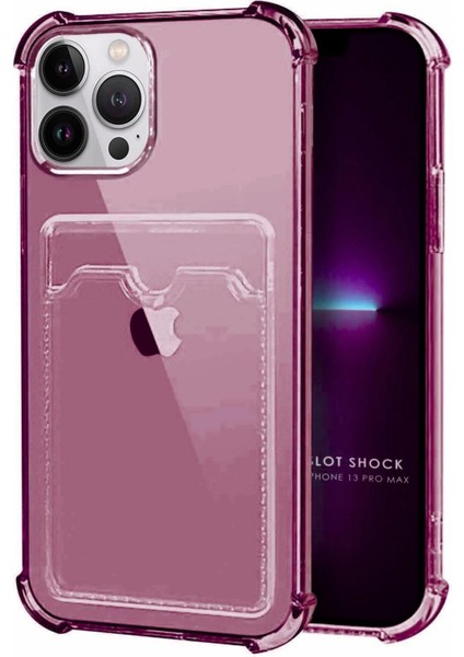 Apple iPhone 13 Pro Max Kılıf Darbe Emici Köşe Korumalı Kartlıklı Cüzdanlı Silikon Kapak