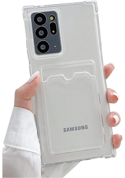 Samsung Galaxy Note 20 Ultra Kılıf Darbe Emici Köşe Korumalı Kartlıklı Cüzdanlı Silikon Kapak