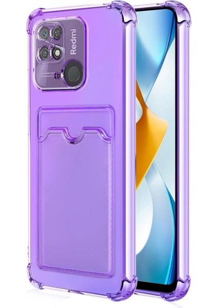 Redmi 10A Kılıf Darbe Emici Köşe Korumalı Kartlıklı Cüzdanlı Silikon Kapak