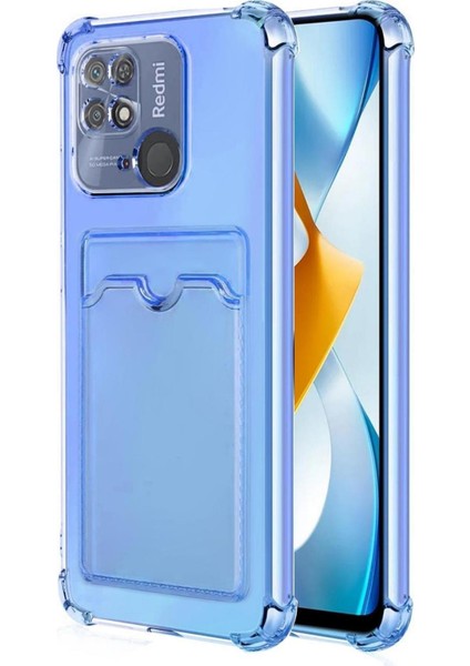 Redmi 10A Kılıf Darbe Emici Köşe Korumalı Kartlıklı Cüzdanlı Silikon Kapak