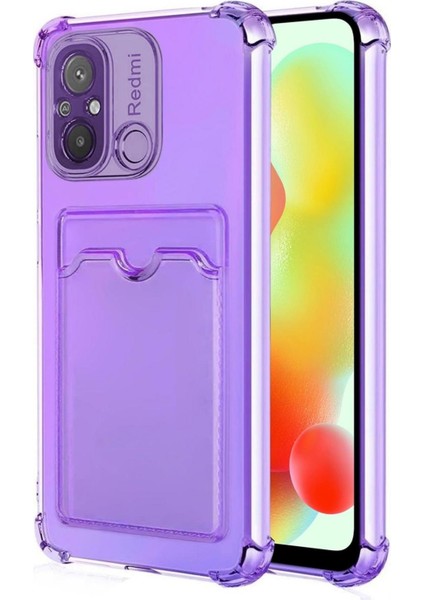 Redmi 12C Kılıf Darbe Emici Köşe Korumalı Kartlıklı Cüzdanlı Silikon Kapak