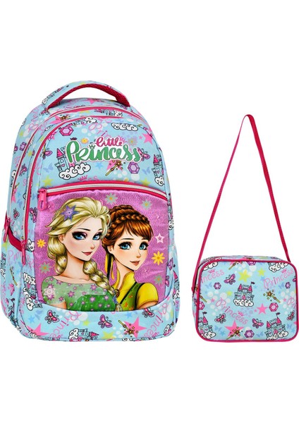 Frozen Desenli Ilkokul Çantası + Beslenme Çantası