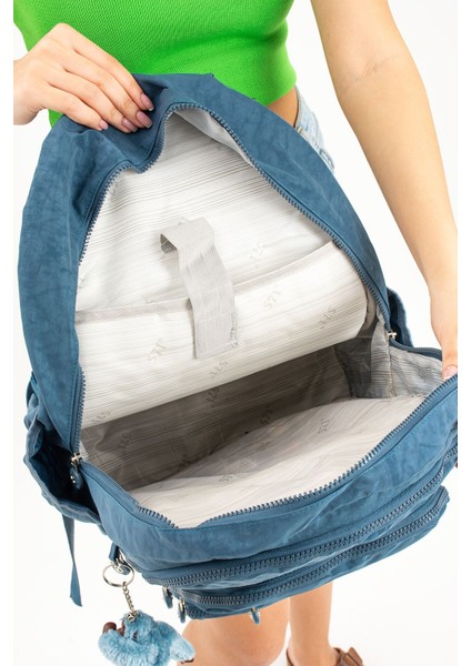 Maymuncuk + Ultra Hafif Çok Cepli Krinkıl Sırt Çantası Unisex fırsatları