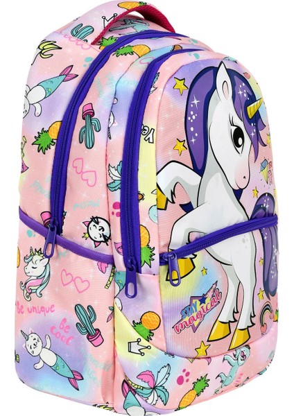 Ilkokul Unicorn Desenli Kız Çocuk Ilkokul Çantası + Beslenme Çantası fiyatları