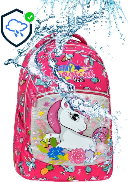Unicorn Desenli Ilkokul Çantası + Beslenme Çantası fırsatları