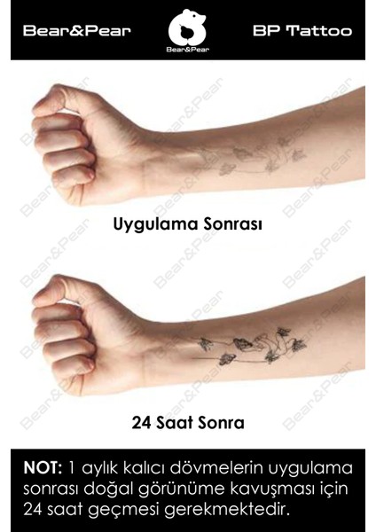 BP Tattoo 1 Ay Kalıcı Tattoo Gerçek Dövme Görünümlü Geçici Dövme