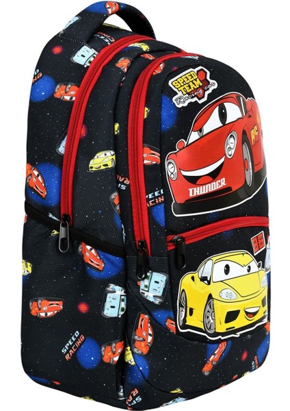 Siyah Ilkokul Araba Desenli Ilkokul Çantası + Beslenme Çantası fiyatları