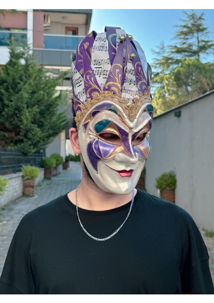 Boris Brejcha Joker Venedik Maskesi - Mor indirimleri