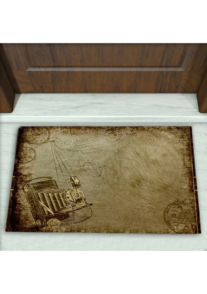 Modern Eskitme Desenli Dekoratif Kapı Önü Paspası No: 1252