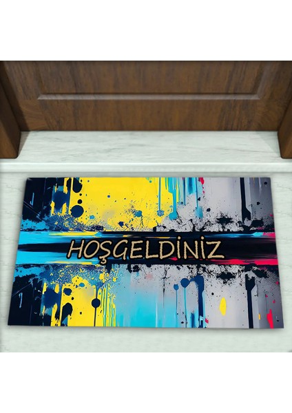 Modern Desenli Dekoratif Kapı Önü Paspası No: 1771