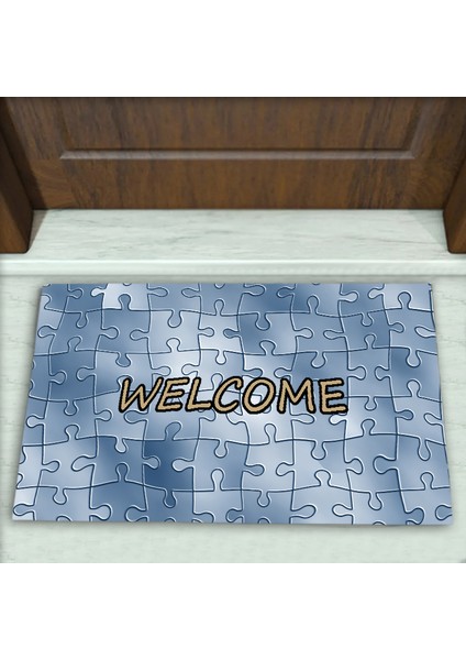 Yapboz Desenli Dekoratif Kapı Önü Paspası No: 1428