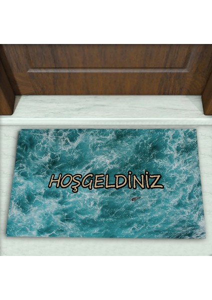 Deniz Desenli Dekoratif Kapı Önü Paspası No: 1233