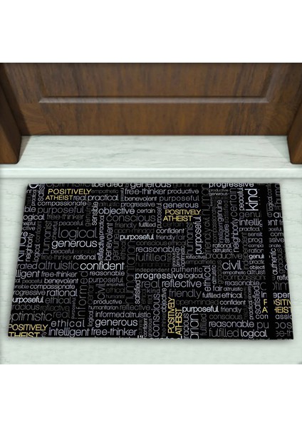 Yazı Desenli Dekoratif Kapı Önü Paspası No: 1787