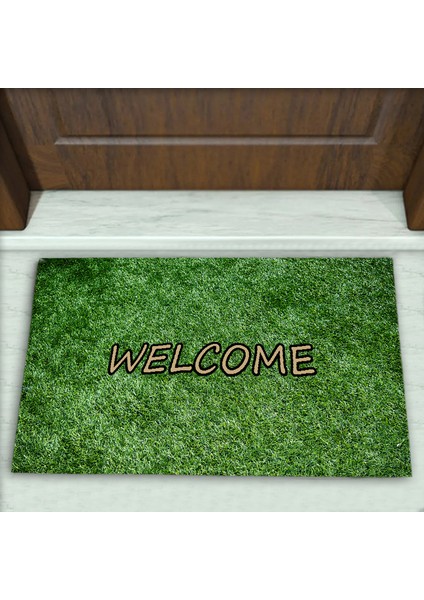 Çim Desenli Dekoratif Kapı Önü Paspası No: 1080