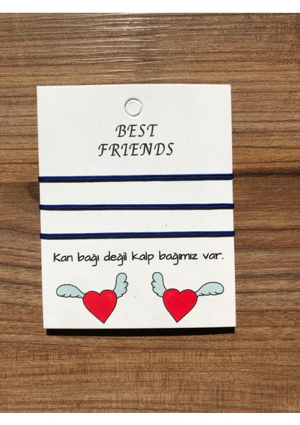 Üçlü Best Friends Basic Ip Bileklik (Lacivert)