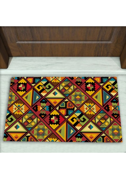 Kilim Desenli Dekoratif Kapı Önü Paspası No: 1075