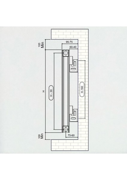 Smyrna Alüminyum Radyatör Panel 1500 x 555 8 Dilim Beyaz