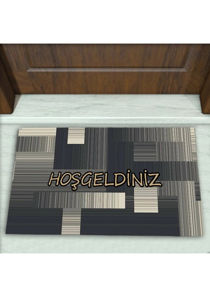 Geometrik Desenli Dekoratif Kapı Önü Paspası No: 1756
