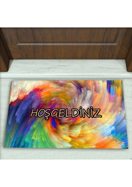 Modern Desenli Dekoratif Kapı Önü Paspası No: 1804