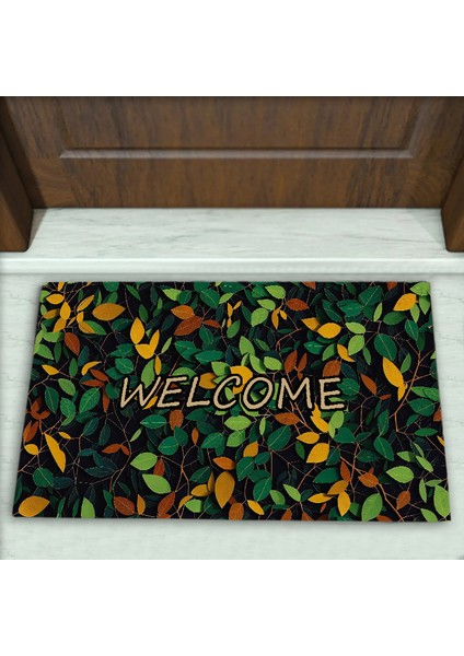 Yaprak Desenli Dekoratif Kapı Önü Paspası No: 1839