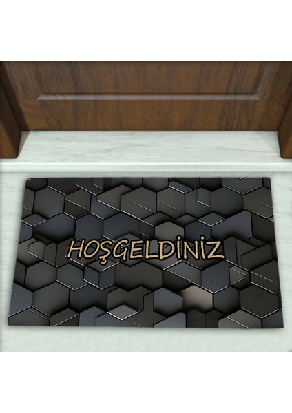 Geometrik Desenli Dekoratif Kapı Önü Paspası No: 1717