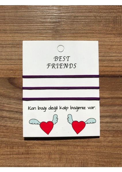 Üçlü Best Friends Basic Ip Bileklik (Mor)
