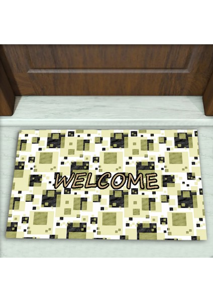 Geometrik Desenli Dekoratif Kapı Önü Paspası No: 1654