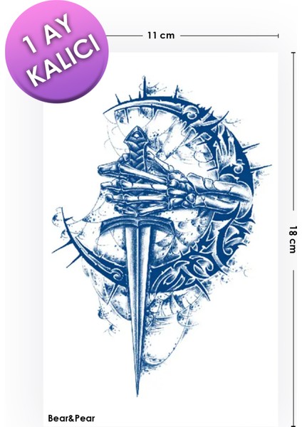 1 Ay Kalıcı Tattoo Gerçek Dövme Görünümlü Geçici Dövme