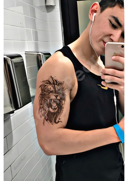 BP Tattoo Aslan Geçici Dövme Unisex Tattoo Kol Bacak Omuz Dövmesi