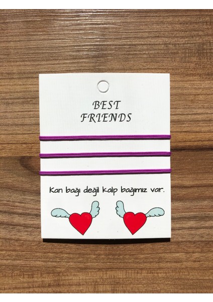 Üçlü Best Friends Basic Ip Bileklik (Lila)