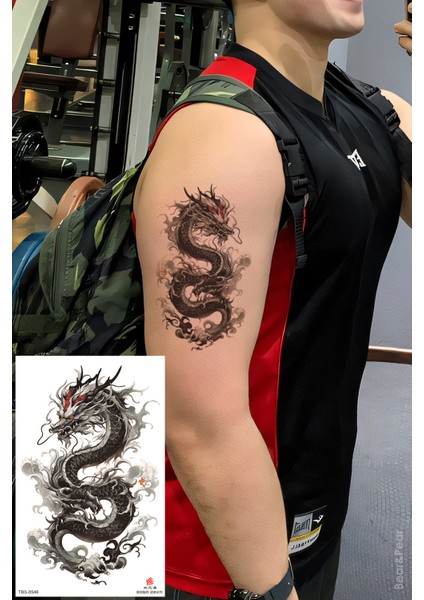 BP Tattoo Red Dragon Geçici Dövme Ejderha Modeli