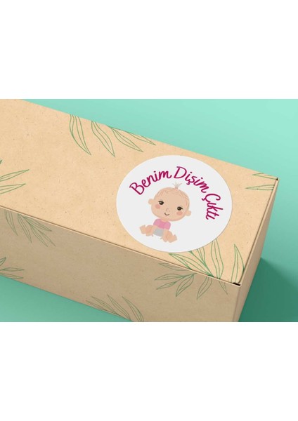 Benim Dişim Çıktı Etiketi Baby Bebek Sticker Pembe Mat Etiket 4 cm