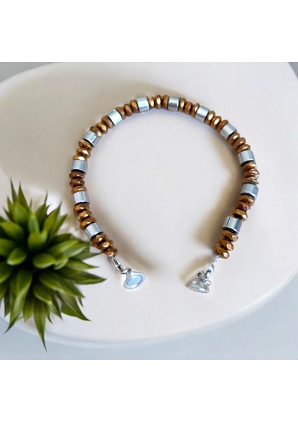 Hematit Bileklik Mıknatıs Klipsli Bileklik Doğal Taş Renk Atmaz Kararmaz modelleri