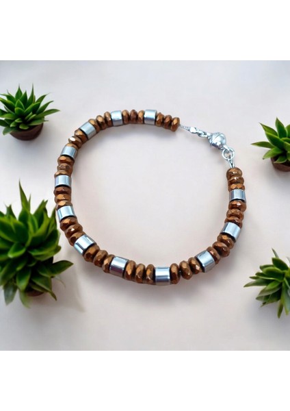 Hematit Bileklik Mıknatıs Klipsli Bileklik Doğal Taş Renk Atmaz Kararmaz fırsatları