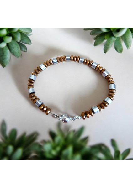 Hematit Bileklik Mıknatıs Klipsli Bileklik Doğal Taş Renk Atmaz Kararmaz indirimleri