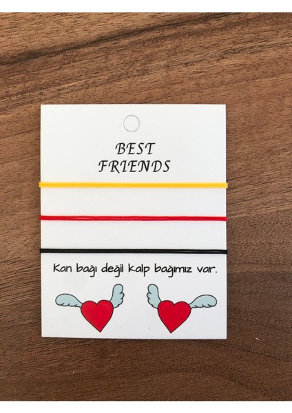 Üçlü Best Friends Basic Ip Bileklik (Siyah-Kırmızı-Sarı)