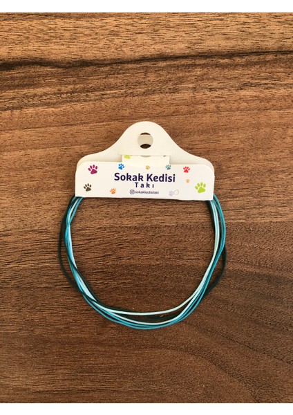 Üçlü Kombin Basic Ip Bileklik (Haki Yeşil-Mavi-Turkuaz)