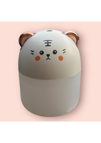 USB Ledli Taşınabilir Hava Nemlendiricisi Kedi Tasarımlı Buhar Makinesi Renkli 250ML