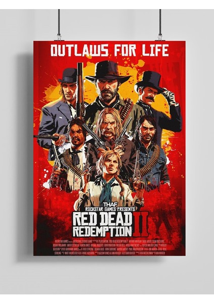 Red Dead Redemption Oyun Posteri - Çerçevesiz Parlak Fotoğraf Kağıdı