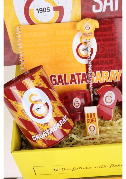 Dekomus Özel Kutulu Lisanslı Galatasaray Yazı Tahtası,oyun Hamuru ve Puzzle Hobi Eğlence Kırtasiye Seti