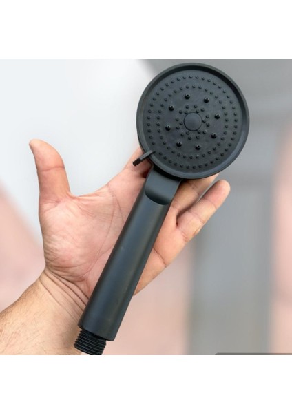 Turbo Yüksek Basınçlı Ultra Lüx Siyah Mat Ayarlanabilir Fonksiyonlu Spa El Duş Başlığı