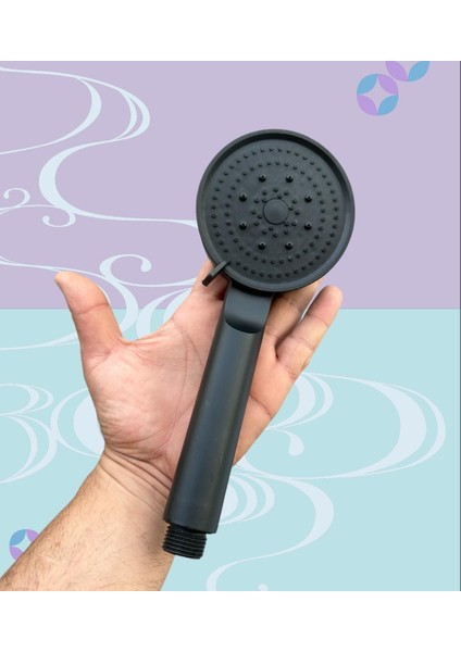 Turbo Yüksek Basınçlı Ultra Lüx Siyah Mat Ayarlanabilir Fonksiyonlu Spa El Duş Başlığı indirimleri