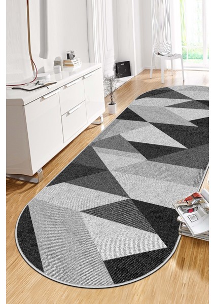 Makinede Yıkanabilir Kaymaz Taban Leke Tutmaz Oval Yolluk Ev Dekorasyonu Için Kesme Yolluk
