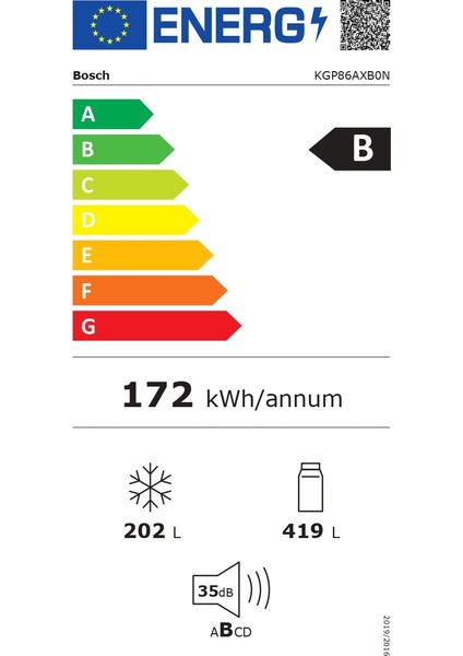 KGP86AXB0N B Enerji Sınıfı 621 Lt No Frost Buzdolabı Siyah Inox