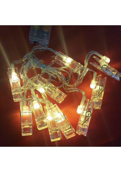 - LED Işıklı 10'lu Fotoğraf Mandalları - Dekoratif Albüm Mandalı, Parti, Doğum Günü, Bebek Yaşı Kutlama fiyatları