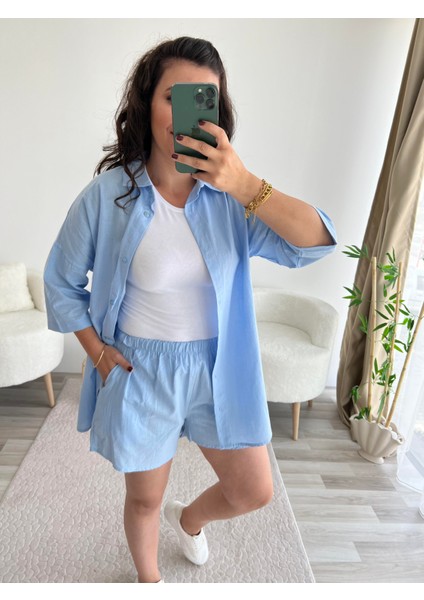 MAVİ ŞORTLU TAKIM modelleri